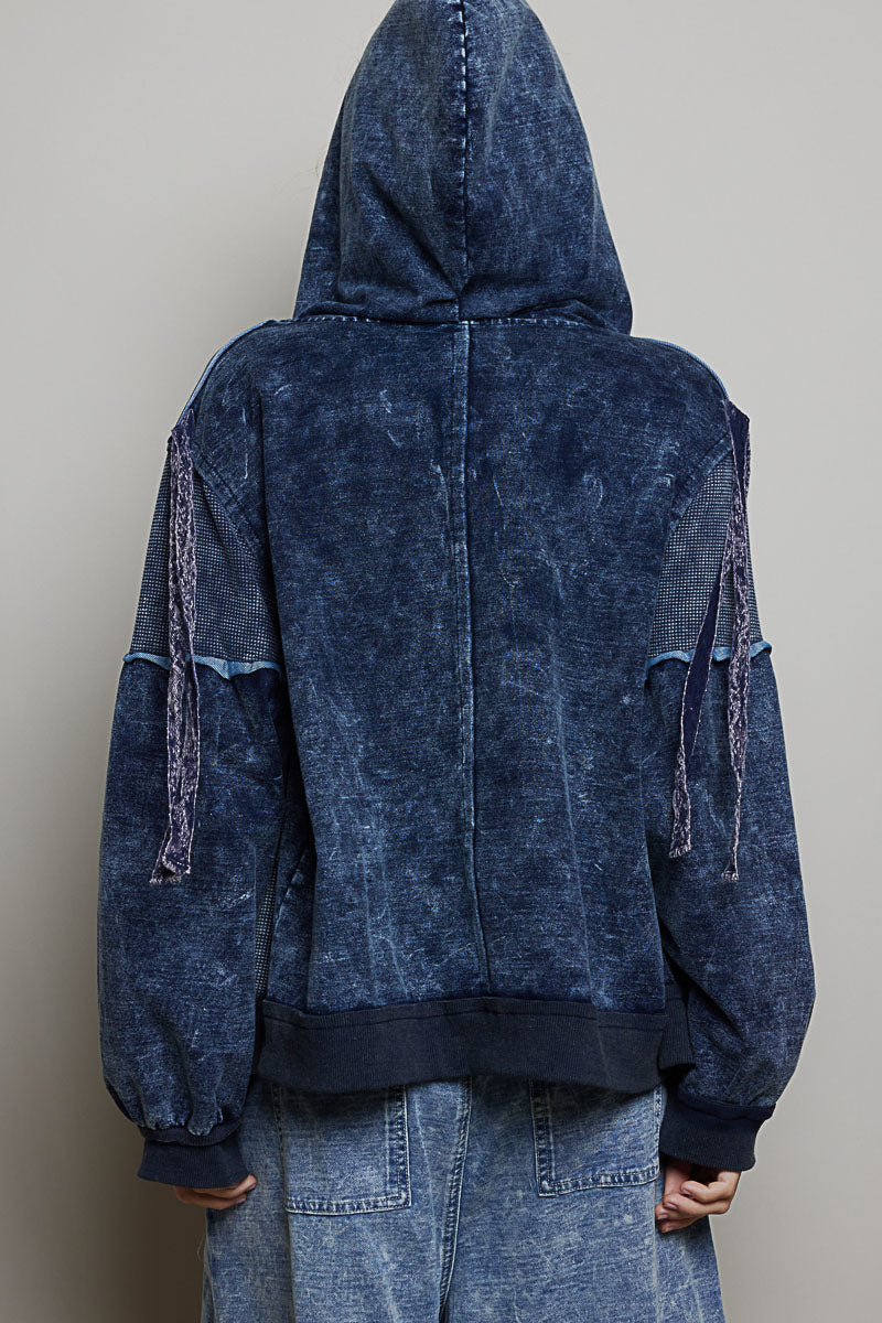 Indigo French Terry Knit Jacket