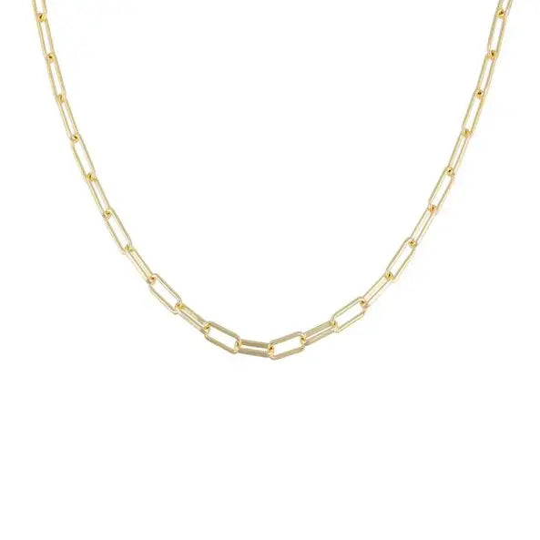 Chain (Paperclip) Layering Necklace in Gold