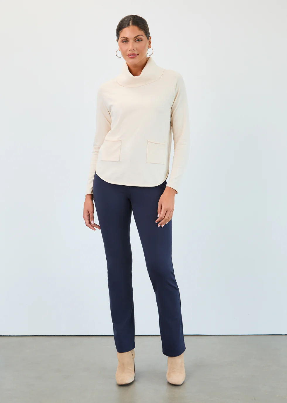 Cowl Neck Sweater, Creme