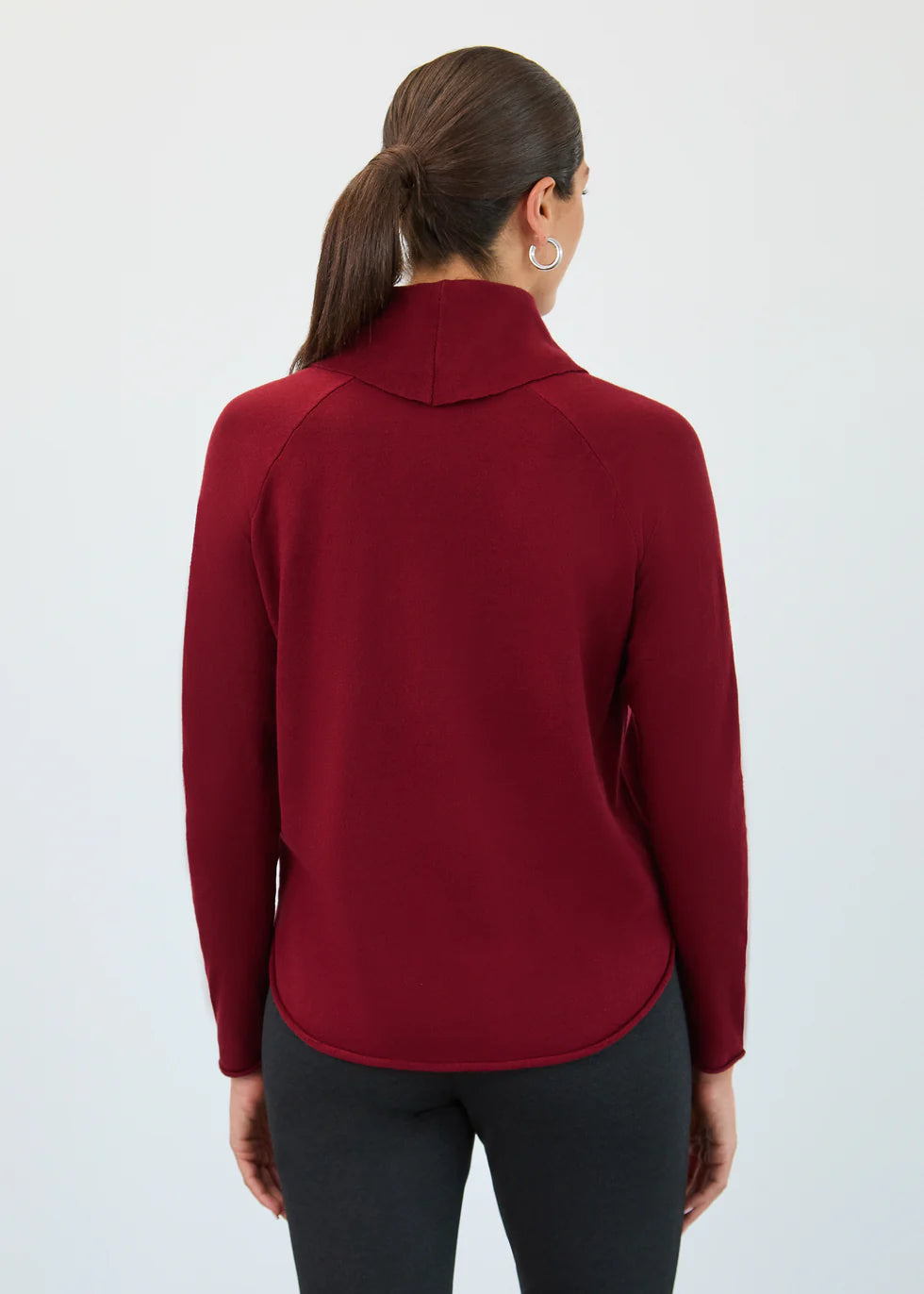 Cowl Neck Sweater, Scarlet
