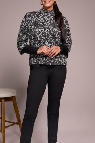 Textured High-Neck Jacquard Top
