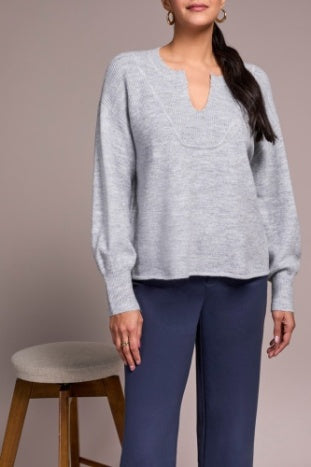 Soft Knit Split-Neck Pullover