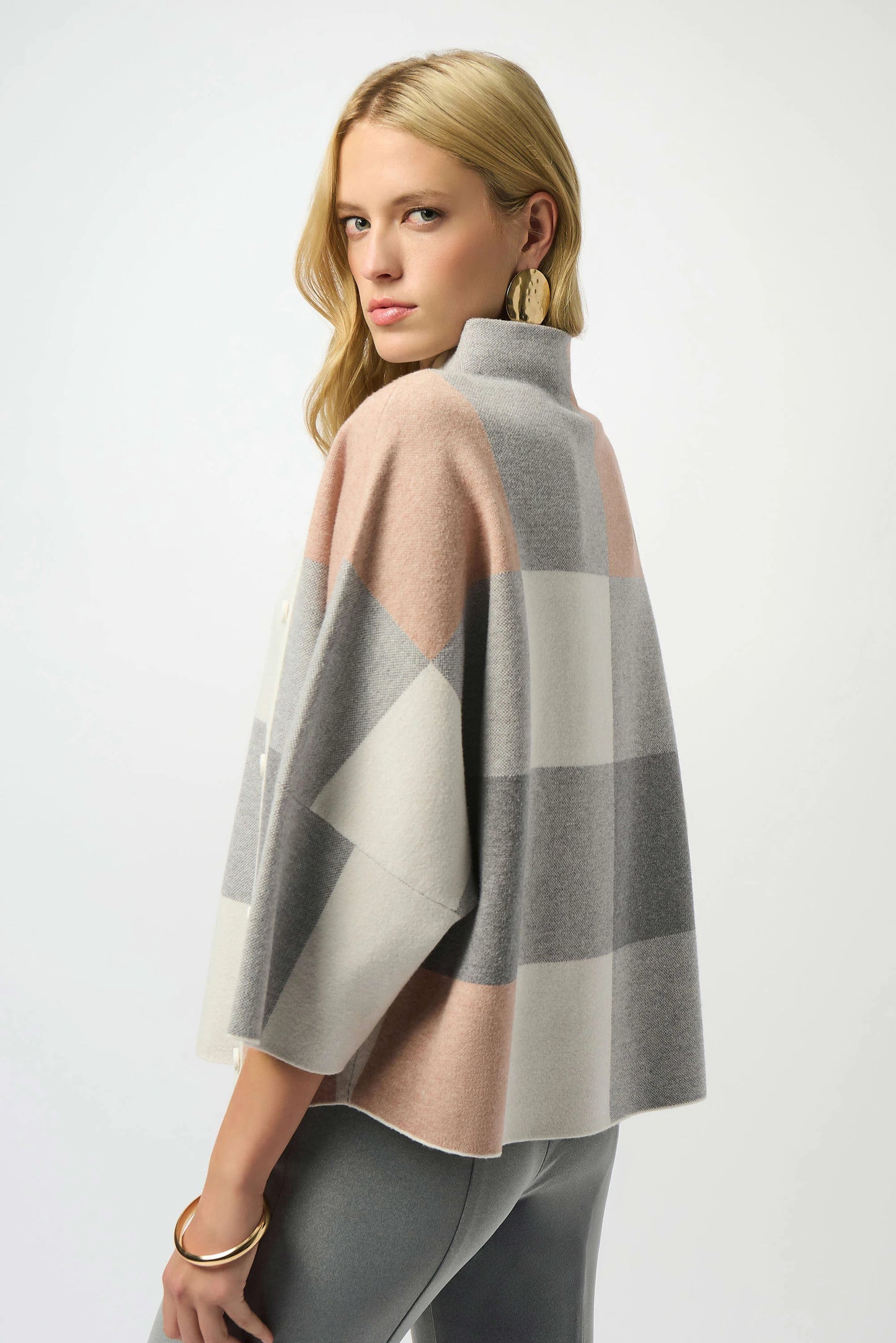 Plaid Jacquard Sweater Knit Top