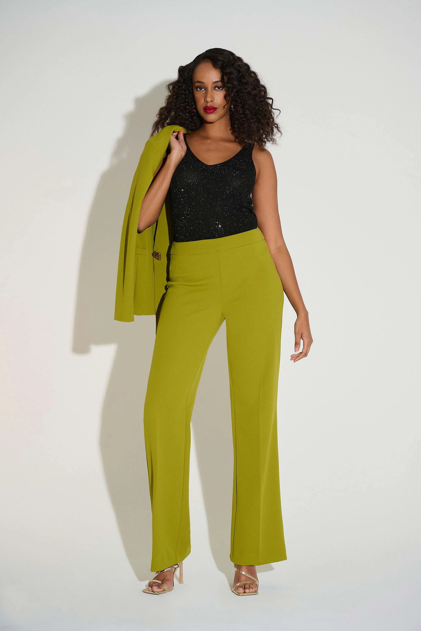 Metallic Knitted Camisole with Rhinestones - Black