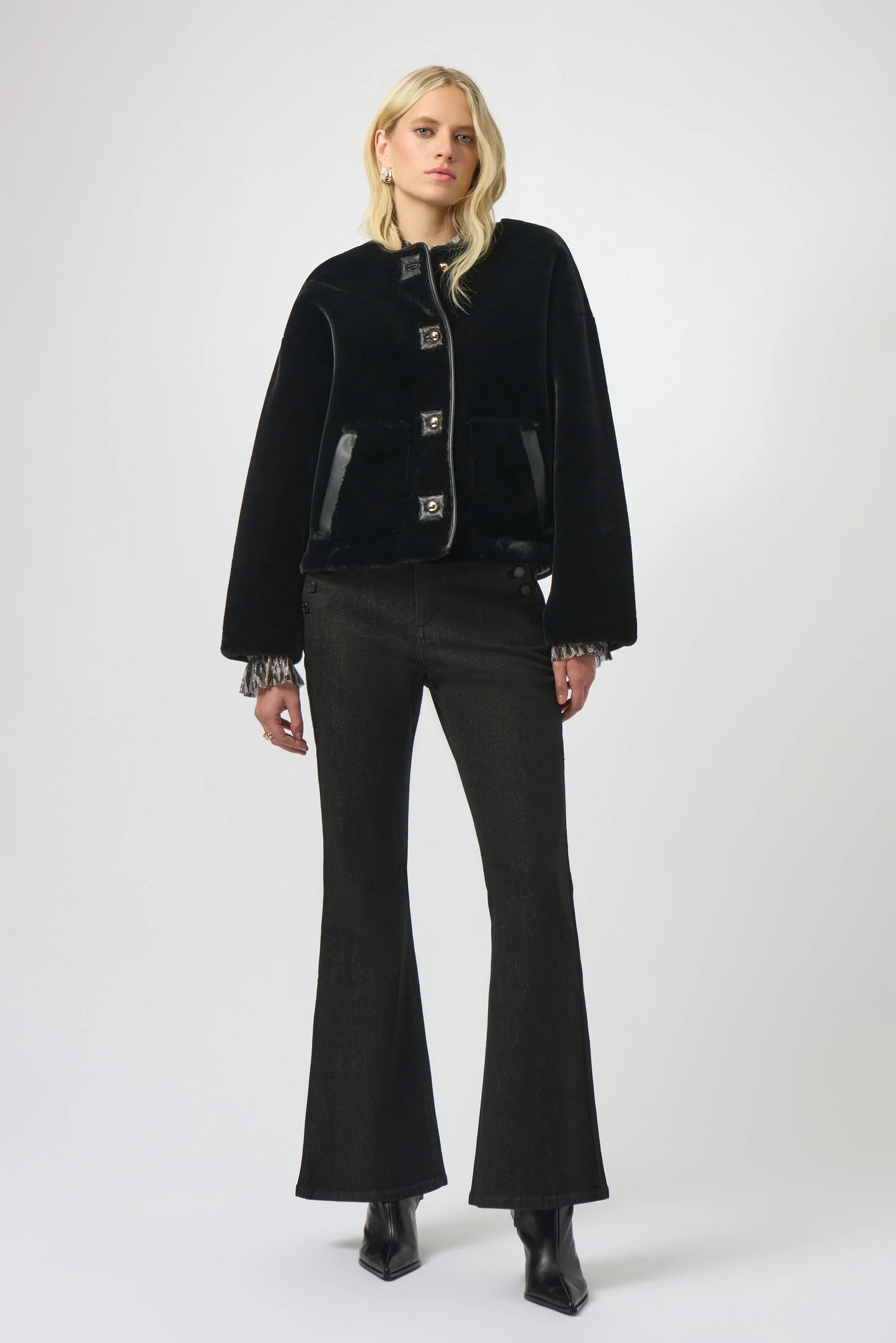 Bonded Faux Fur Boxy Jacket