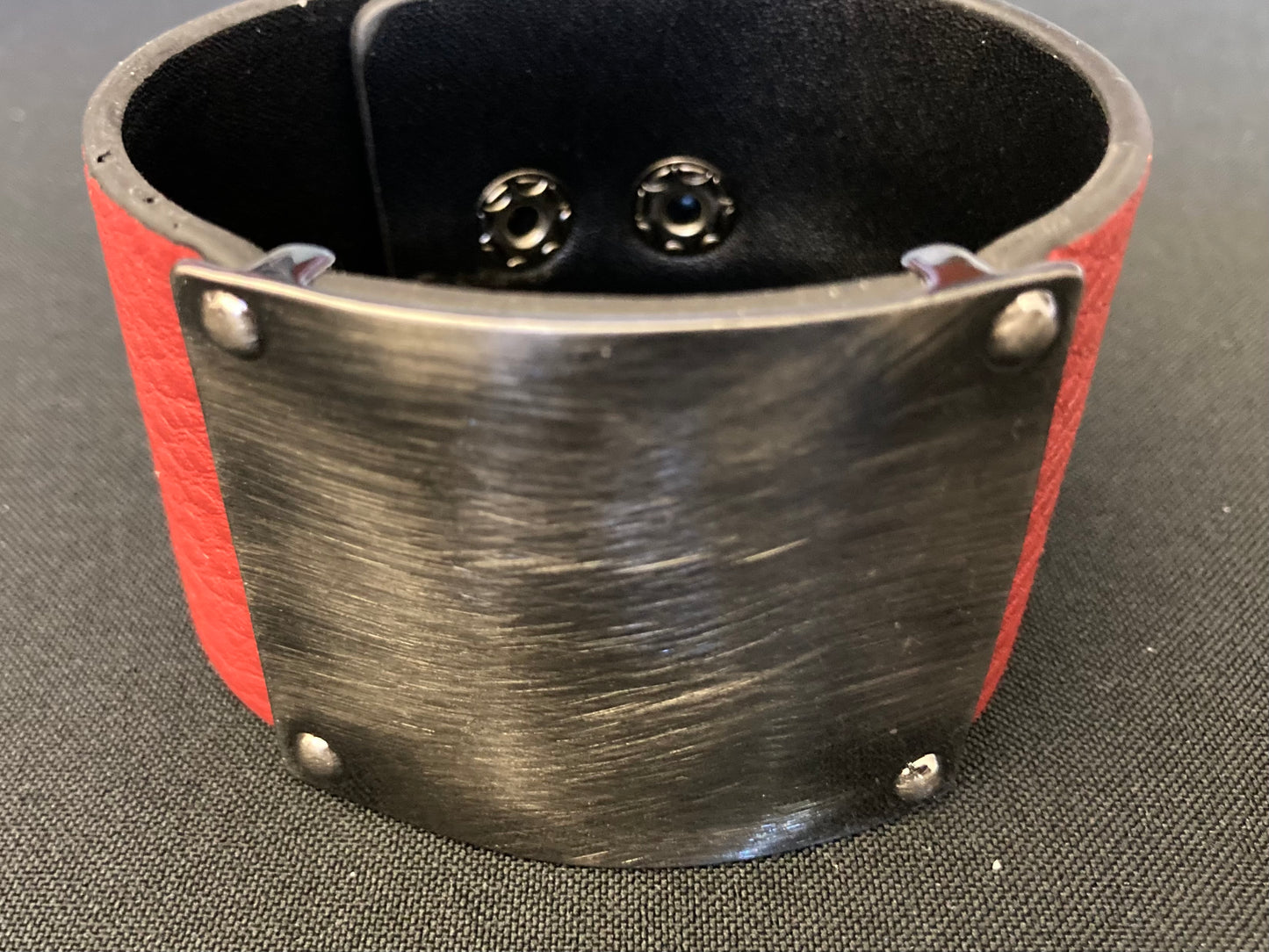 Red Leather Cuff Bracelet
