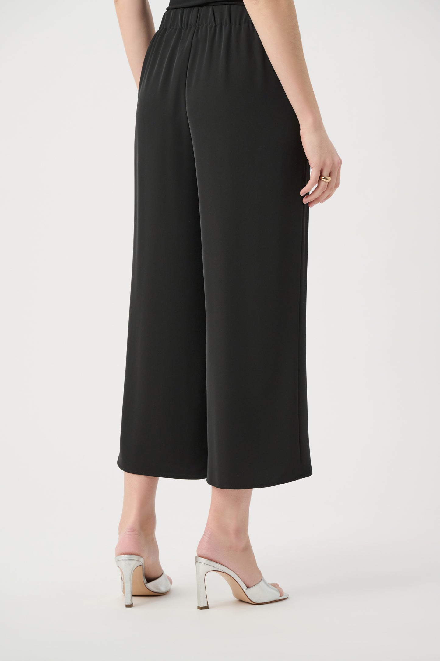 Woven Twill Pull-On Culotte Pants