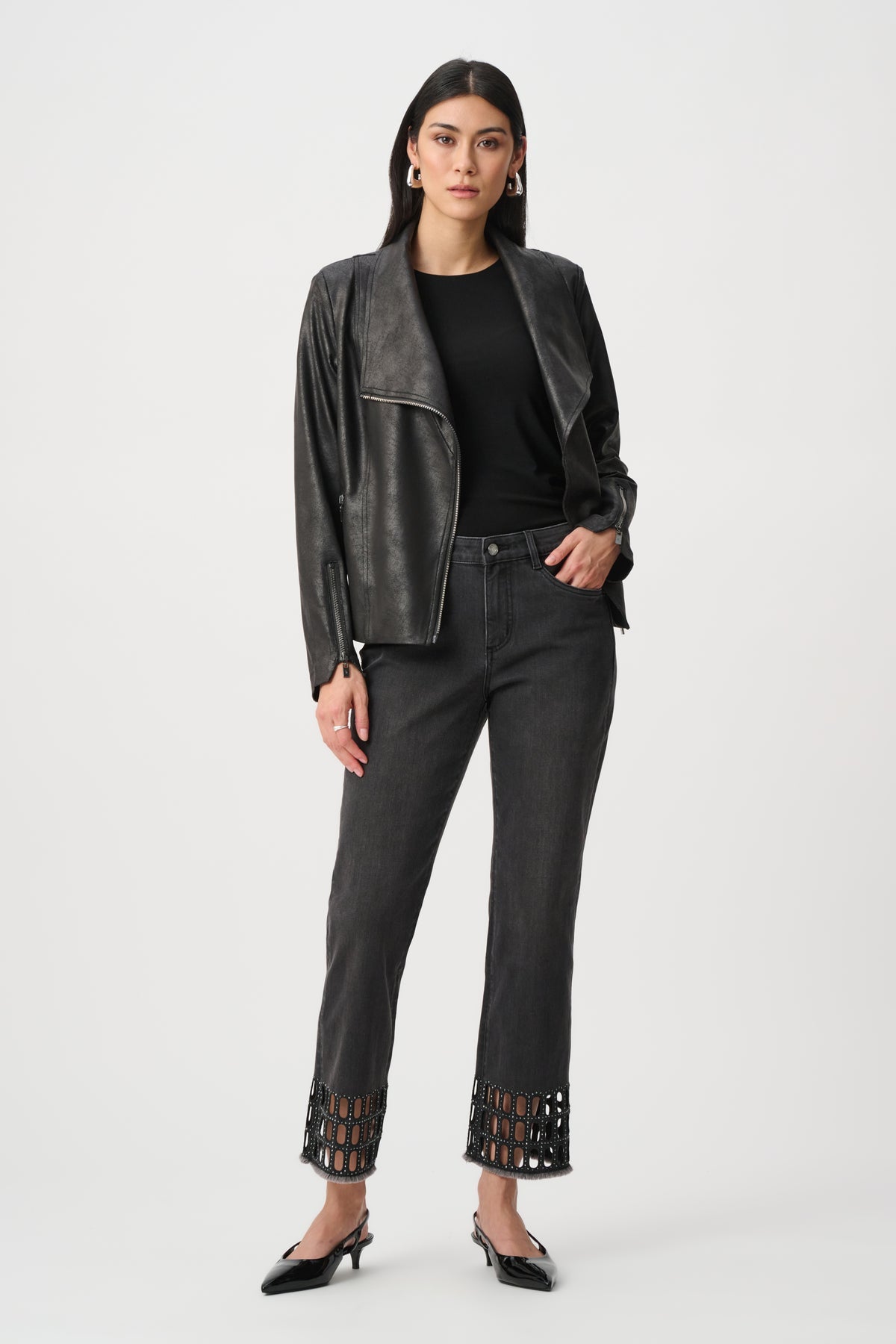 Embellished Hem Repreve Straight Jeans