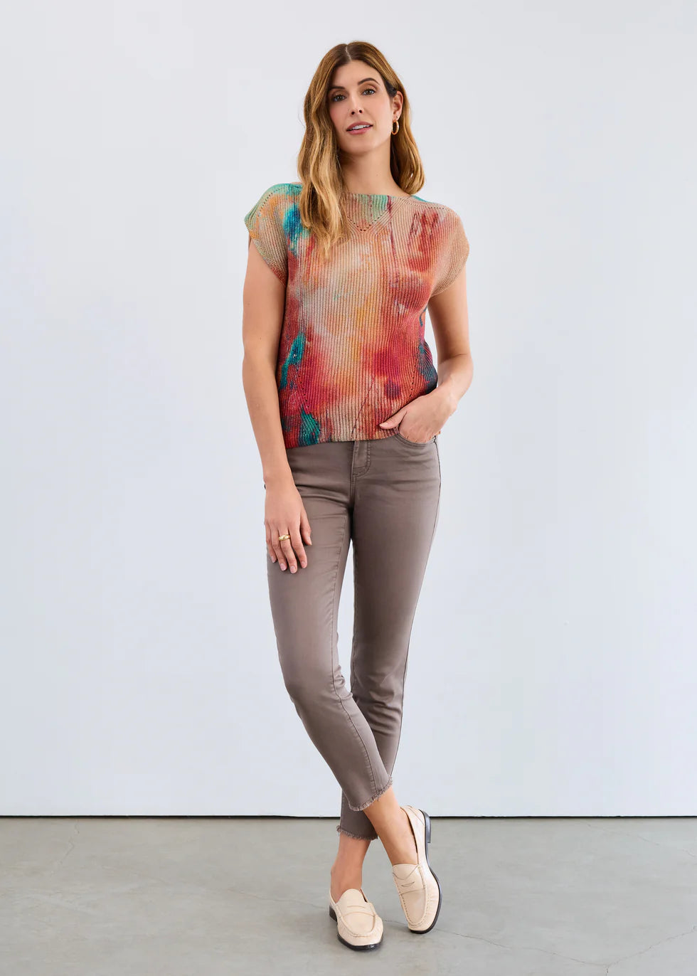 Olivia Slim Ankle Denim, Taupe