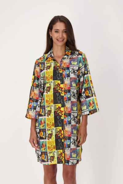 Jazz Print Shirt Dress