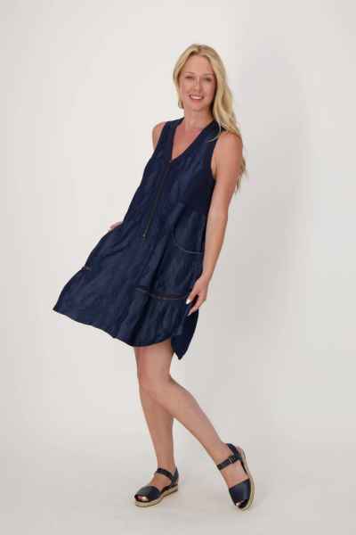 Zip Front Multi Media Dress