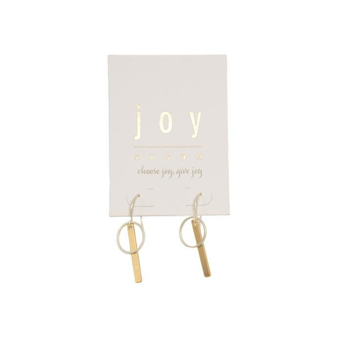 Mixed Metal Circle & Bar Fishhook Earrings