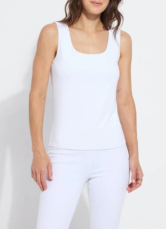 Evie Scoop Neck Tank White