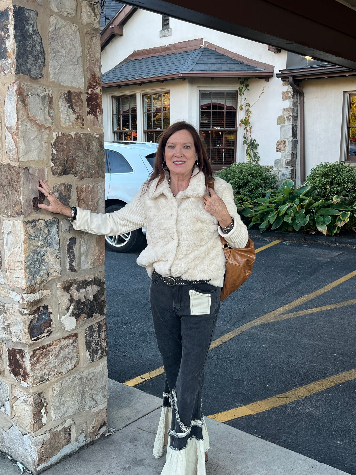 Knit Sleeve Fur Jacket