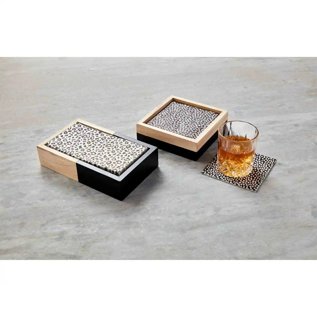 BLACK AND TAN GUEST TOWEL BOX SET