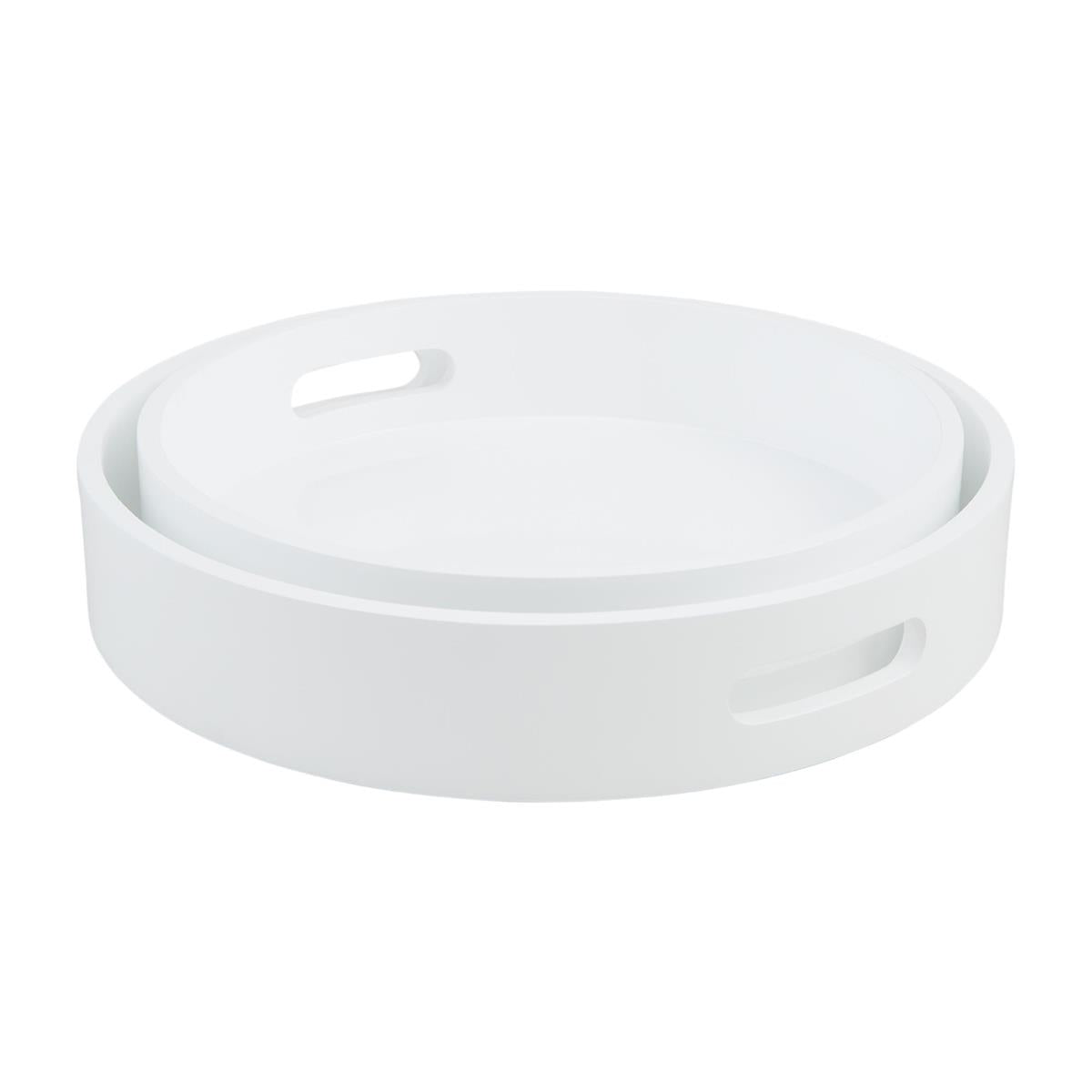 ROUND WOOD LACQUER TRAYS