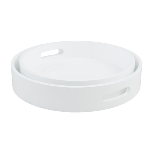 ROUND WOOD LACQUER TRAYS