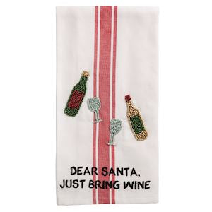 Wine beaded xmas towel