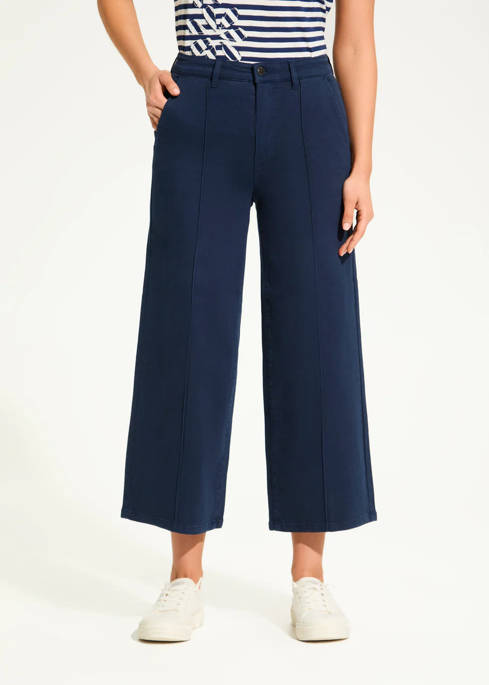 Suzanne Wide Crop Denim - Navy
