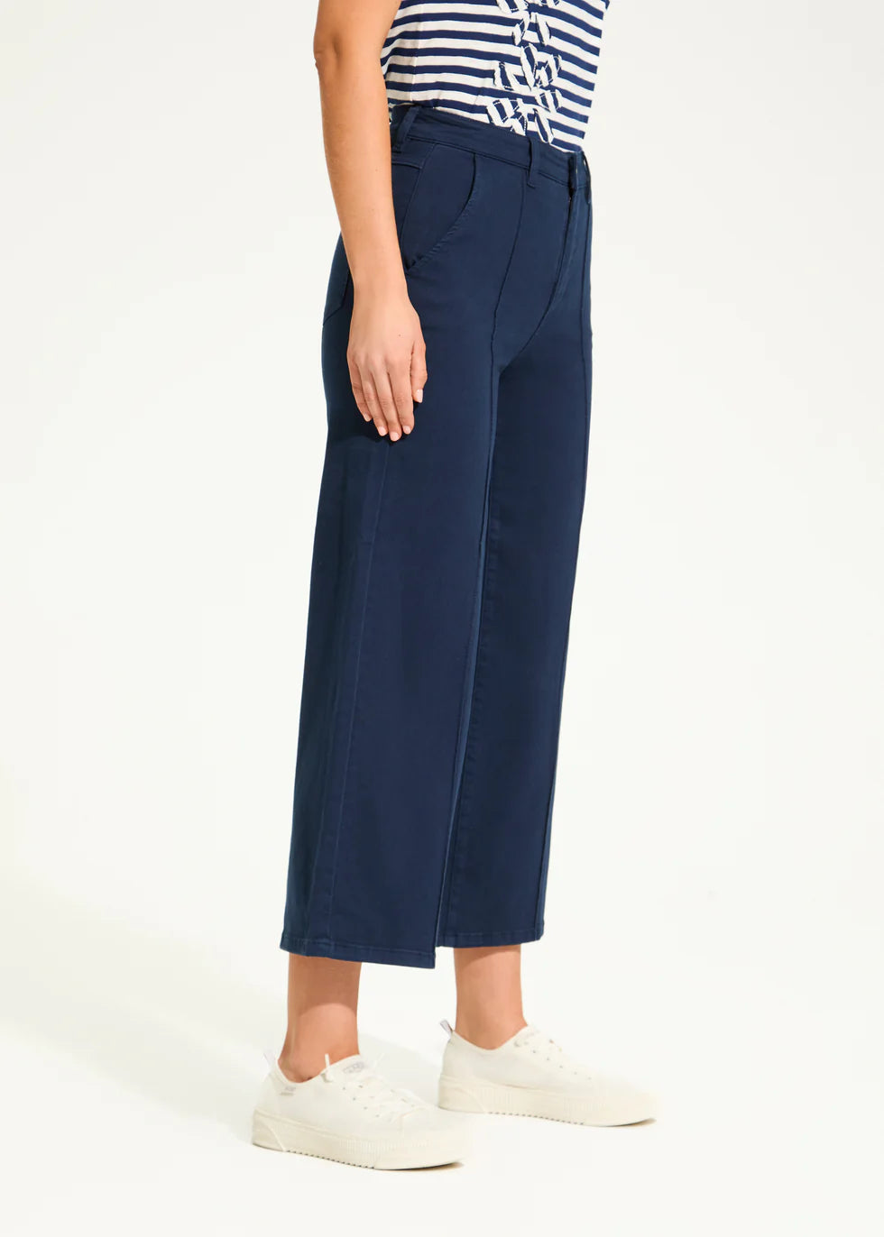 Suzanne Wide Crop Denim - Navy