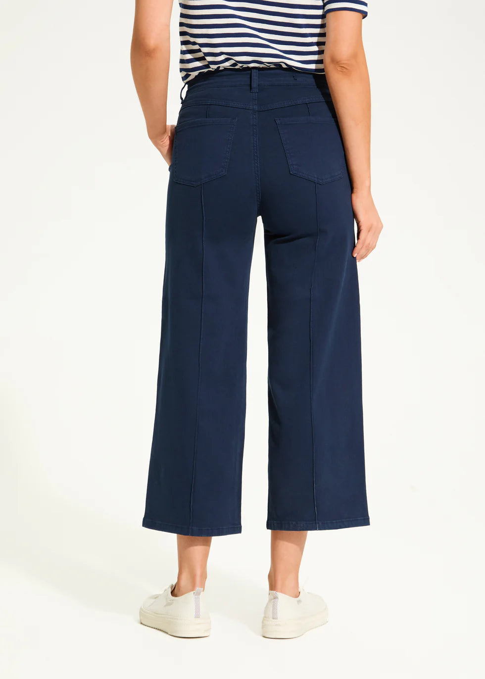 Suzanne Wide Crop Denim - Navy