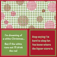 Cocktail Napkin XMAS Hard to Shop/Drink Red