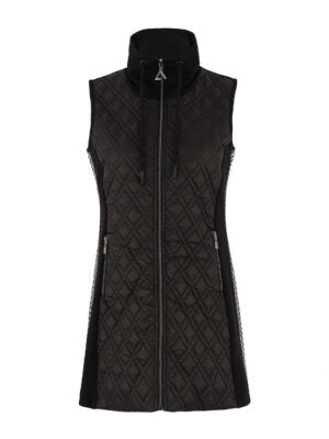 Quilted Elegance Sleeveless Long Vest