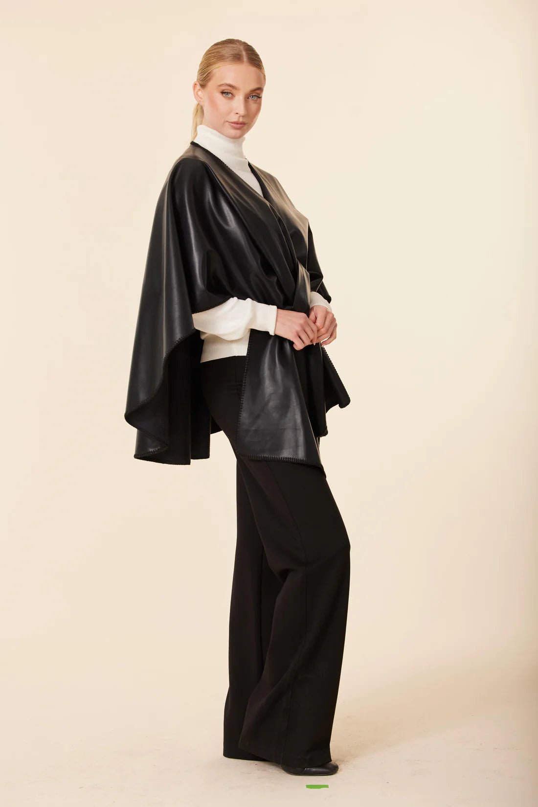 Faux Leather Tonal Whip Stitch Wrap