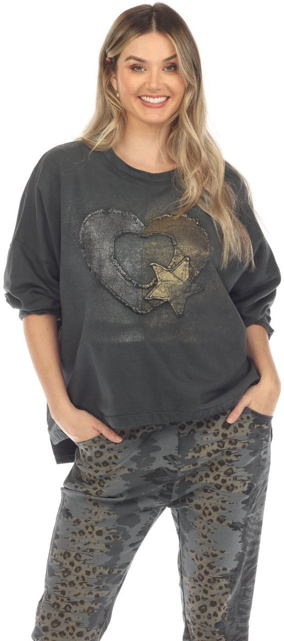Charcoal Embellished Top
