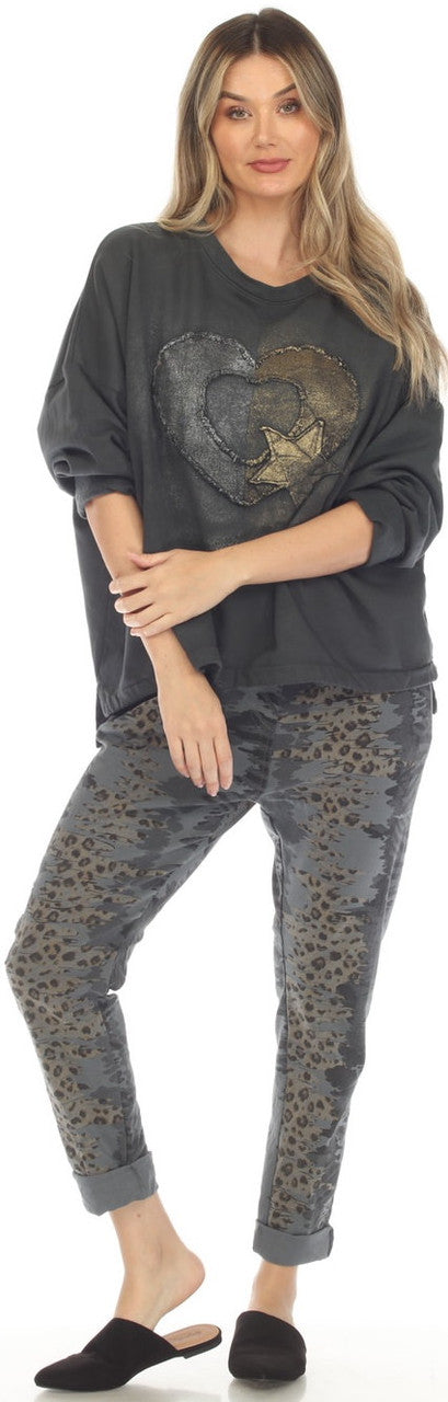 Charcoal Embellished Top
