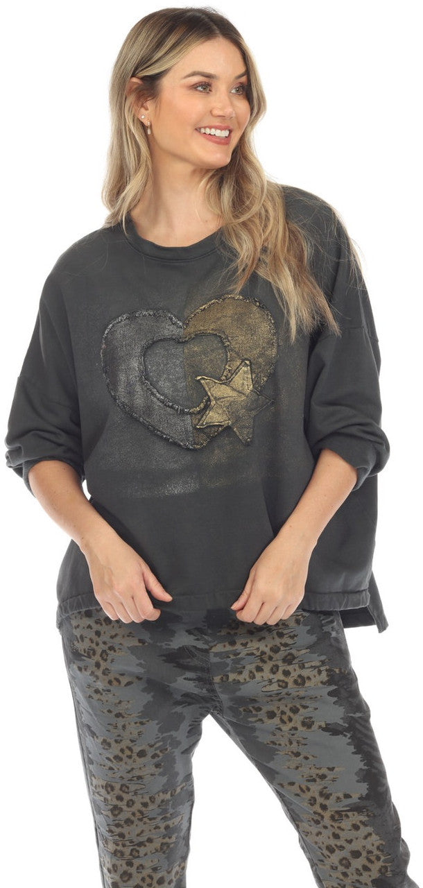 Charcoal Embellished Top