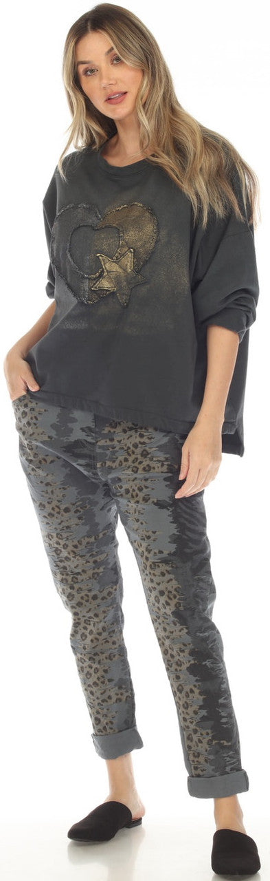 Charcoal Embellished Top