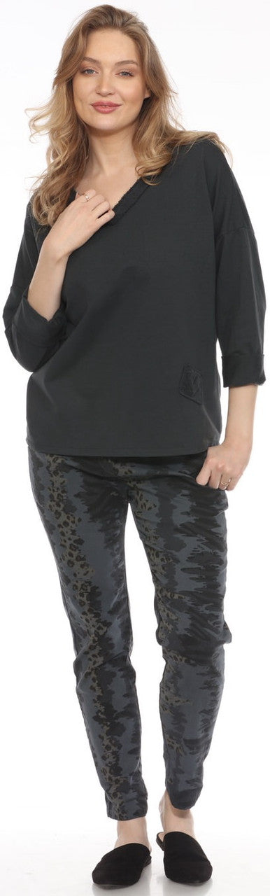 V-Neck Charcoal Top