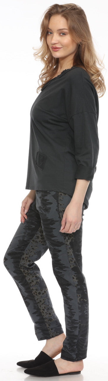 V-Neck Charcoal Top