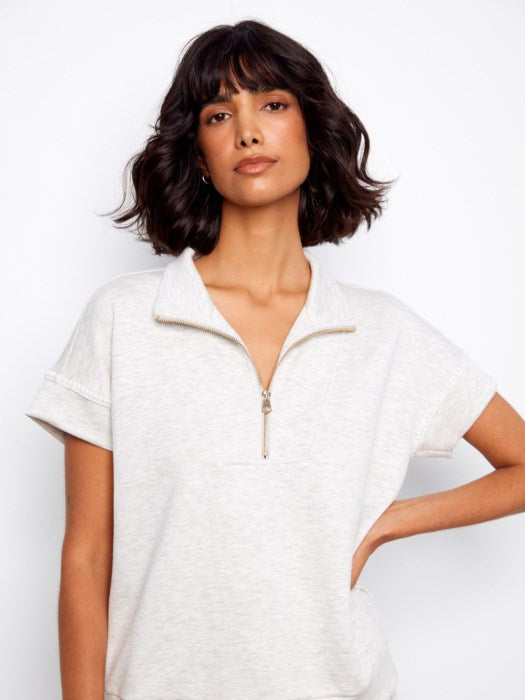 Short Sleeve Half-Zip Top