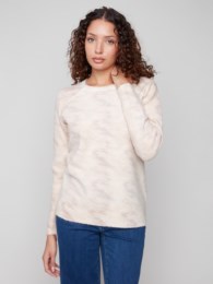 Reversible Printed Crew Neck Sweater Vent dAvoines, Oat wind