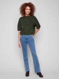 Balloon Elbow Sleeve Knit Sweater