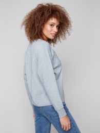 Sweater With Metallic Sleeve Detail