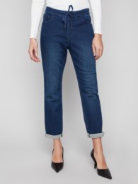 Knit Denim Jogger Pants