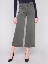 Patch Pocket Flare Twill Pants