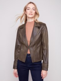 Vintage Faux Leather Jacket Spruce