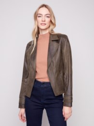 Vintage Faux Leather Jacket Spruce