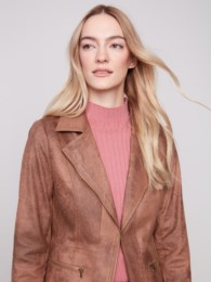 Vintage Truffle Faux Suede Jacket