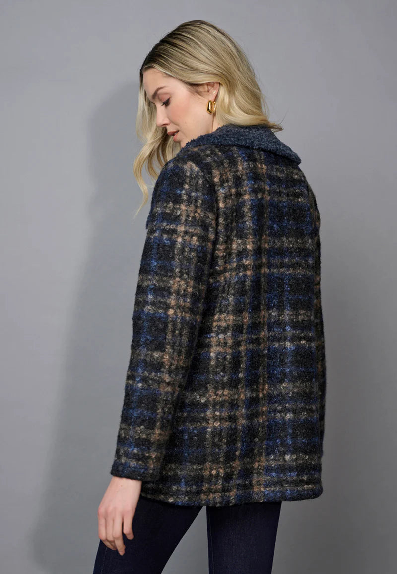 BUTTON FRONT CHECKER JACKET