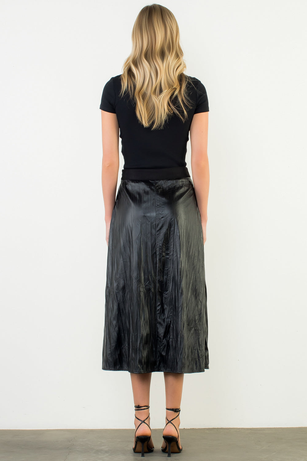 Long Faux Leather Skirt