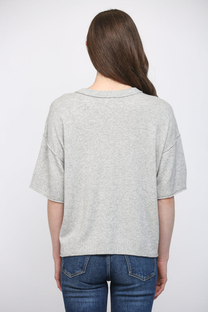 Cashmere Blend Heather Grey Cardigan