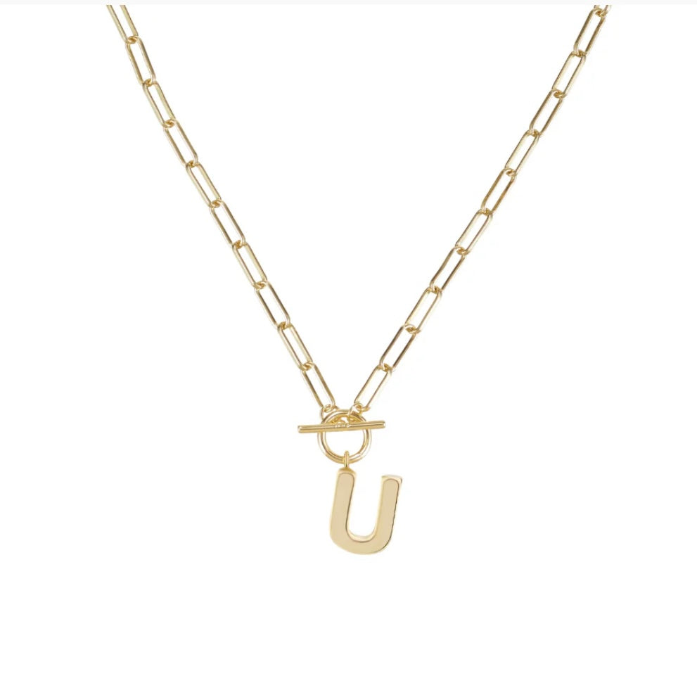 Toggle Initial Necklaces in Gold