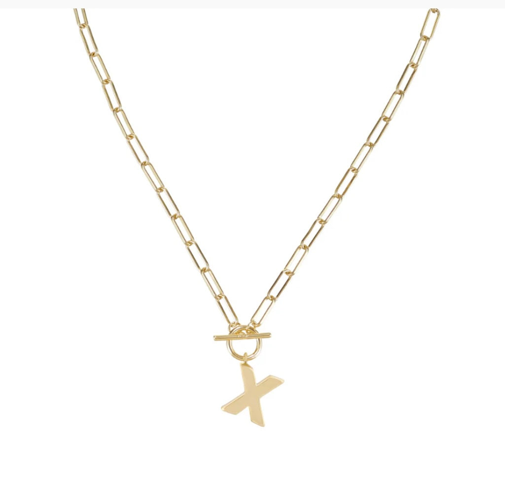 Toggle Initial Necklaces in Gold