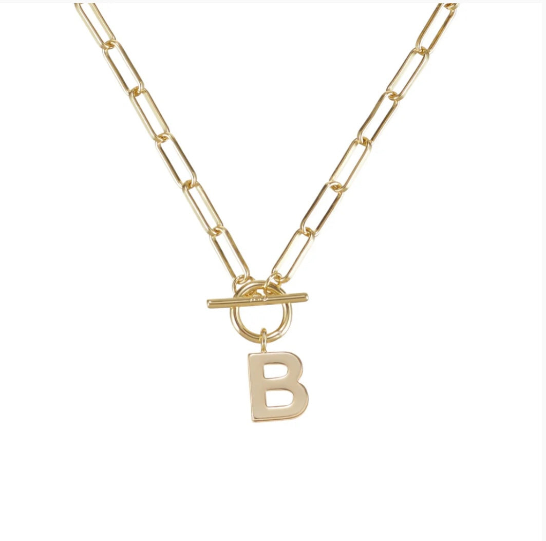 Toggle Initial Necklaces in Gold