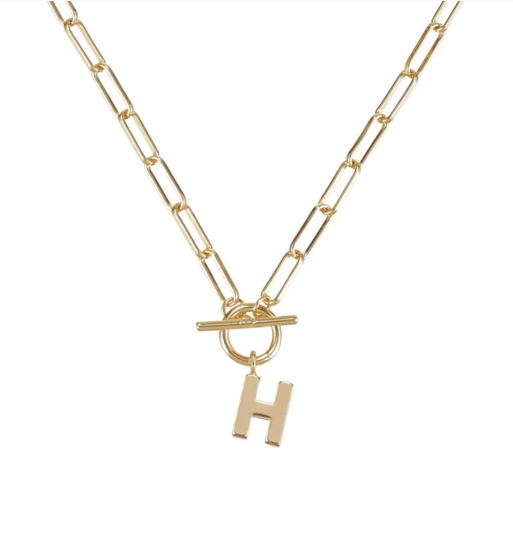 Toggle Initial Necklaces in Gold